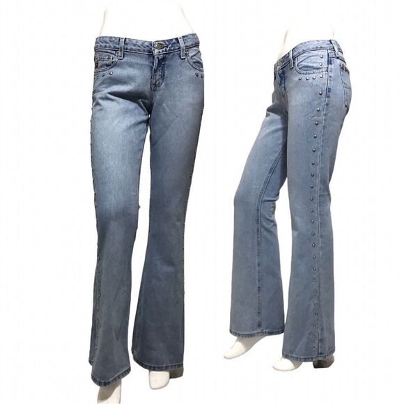 Mudd Vintage Y2K Bell Bottom Flare Leg Denim Jeans Size 5 Junior - Picture 1 of 15